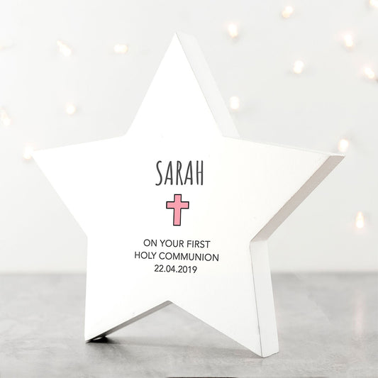 Personalised Religious Star Keepsake - Pink