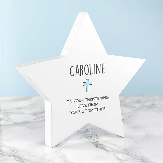 Personalised Religious Star Keepsake - Blue