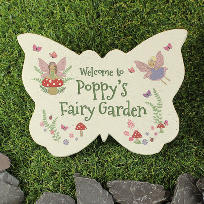 Personalised Fairy Garden Butterfly Sign Ornament 