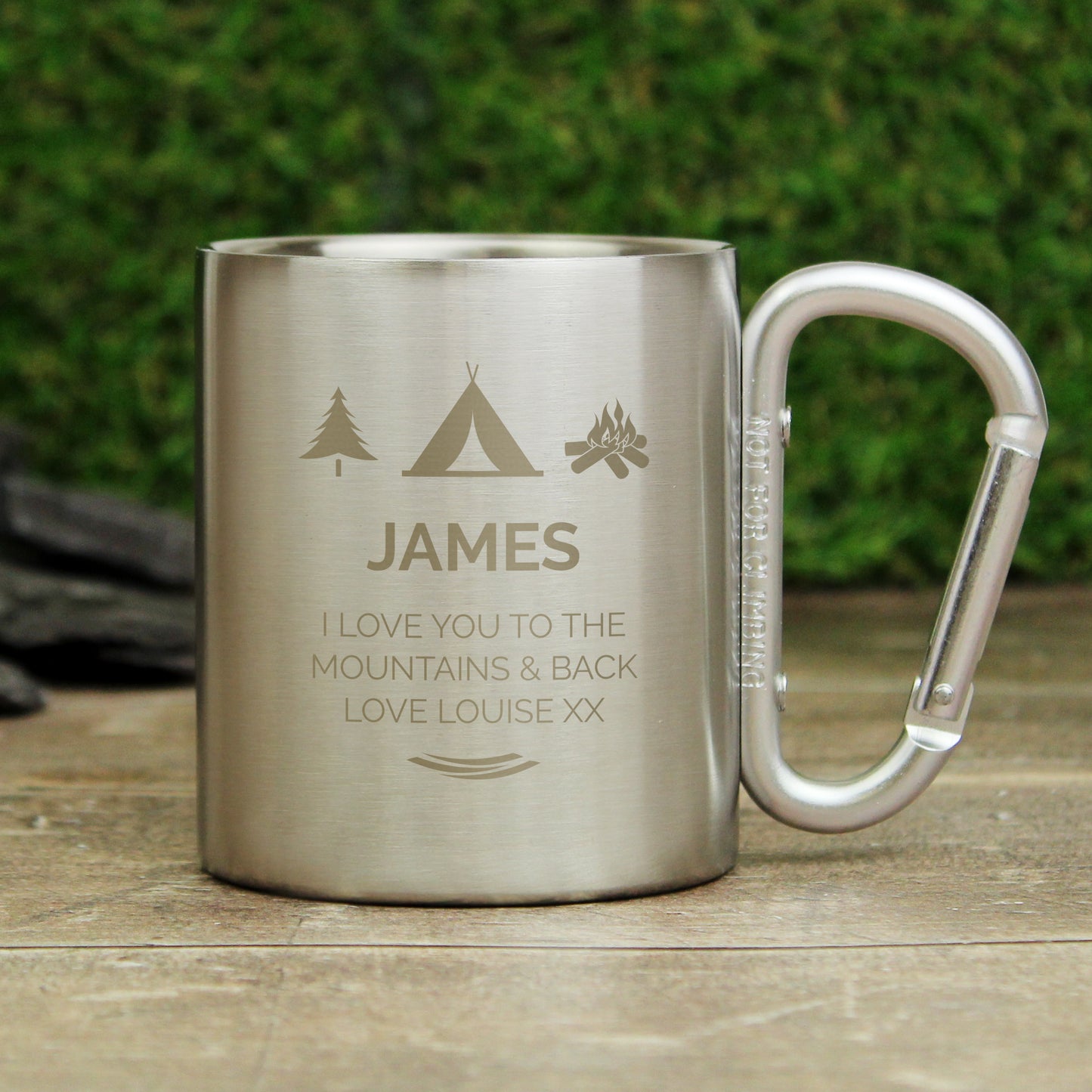 Personalised Wilderness Wanderer Carabiner Mug