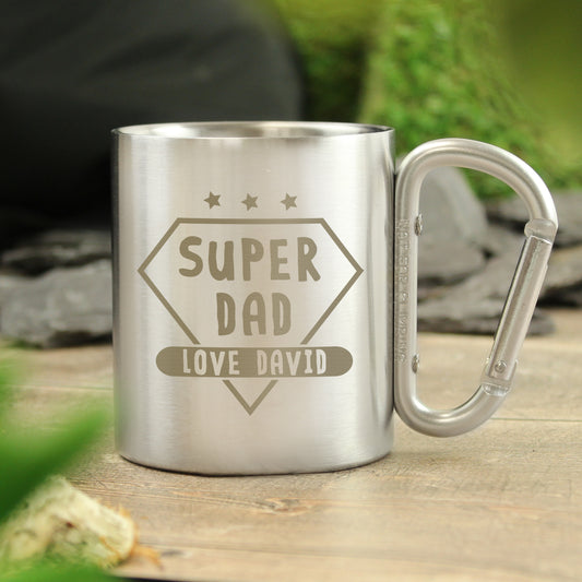 Personalised Super Dad Carabiner Mug