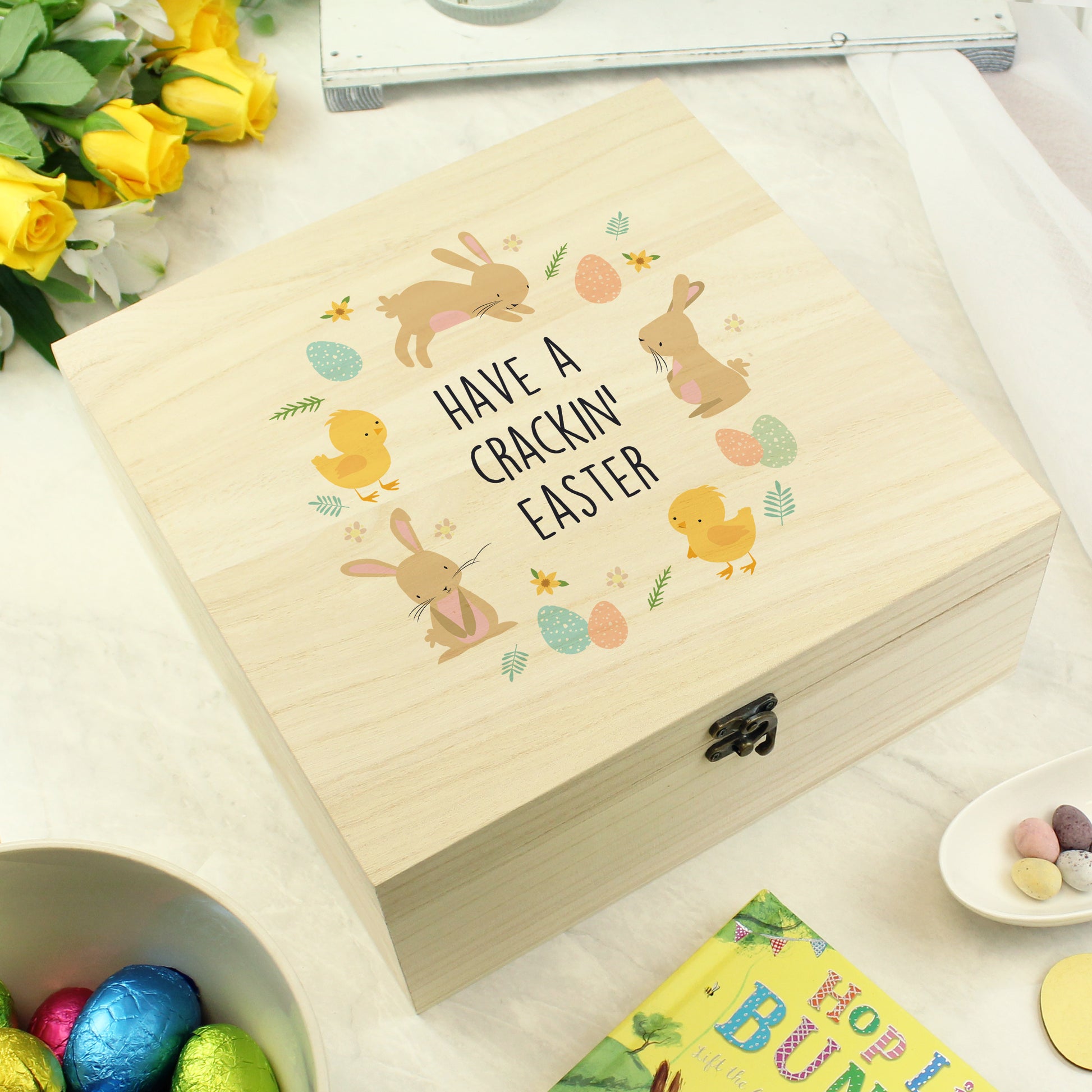 Personalised Easter Bunny Wooden Treat Box