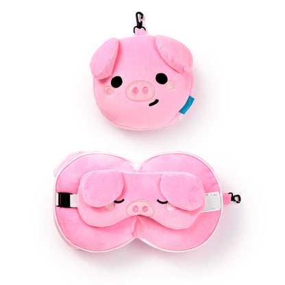 Oliver the Pig Relaxeazzz Travel Pillow & Eye Mask