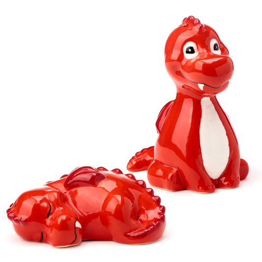 Red Dragon Ceramic Salt & Pepper Shakers Set