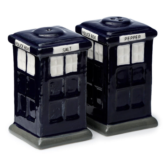 London Police Box Ceramic Salt & Pepper Shakers Set