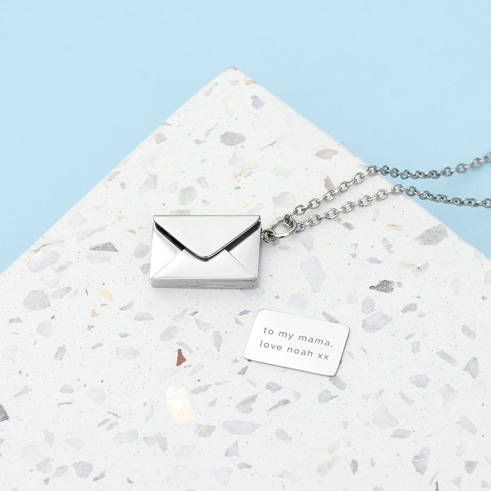 Personalised Secret Message Envelope Necklace