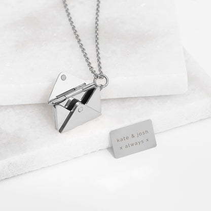 Personalised Secret Message Envelope Necklace