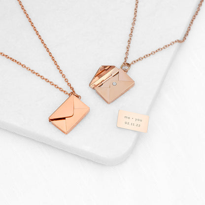 Personalised Secret Message Envelope Necklace