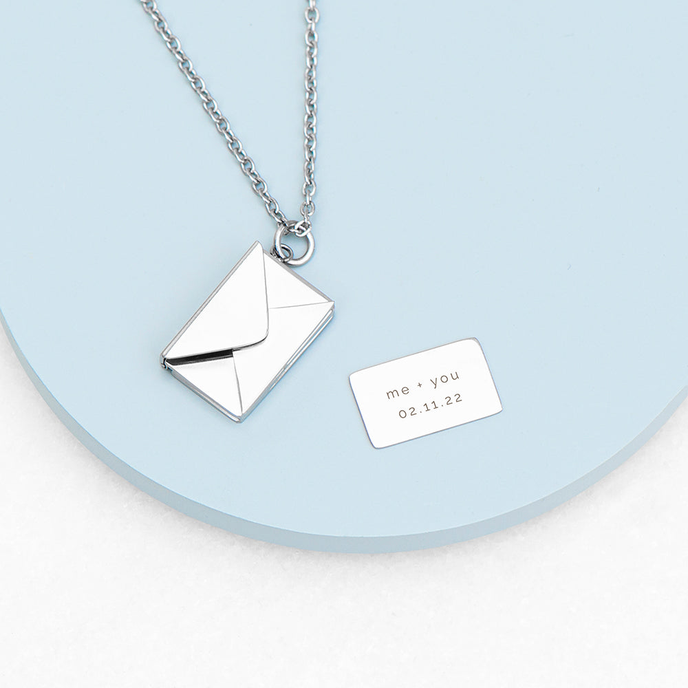 Personalised Secret Message Envelope Necklace