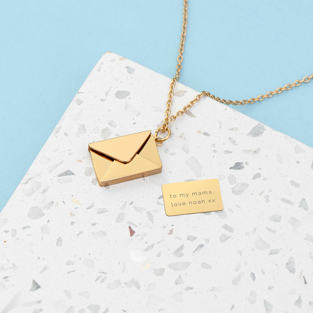 Personalised Secret Message Envelope Necklace