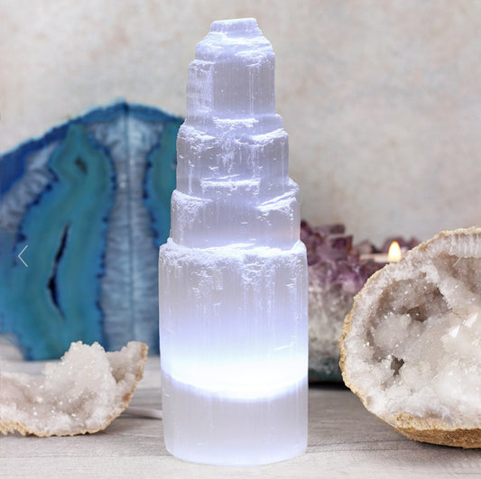 LED Selenite Mountain Lamp