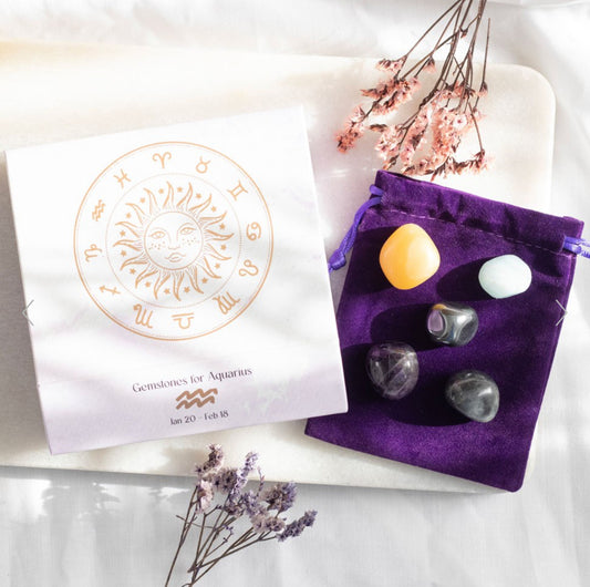 Aquarius Crystal Tumblestone Gift Set