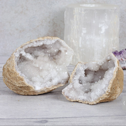 Medium White Quartz Geode