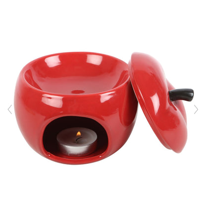 Red Apple Shaped Ceramic Oil Wax Melt Burner