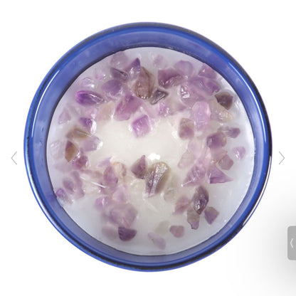 The Moon Amethyst Crystal Chip Candle