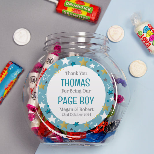 Personalised Page Boy Sweet Jar Gift