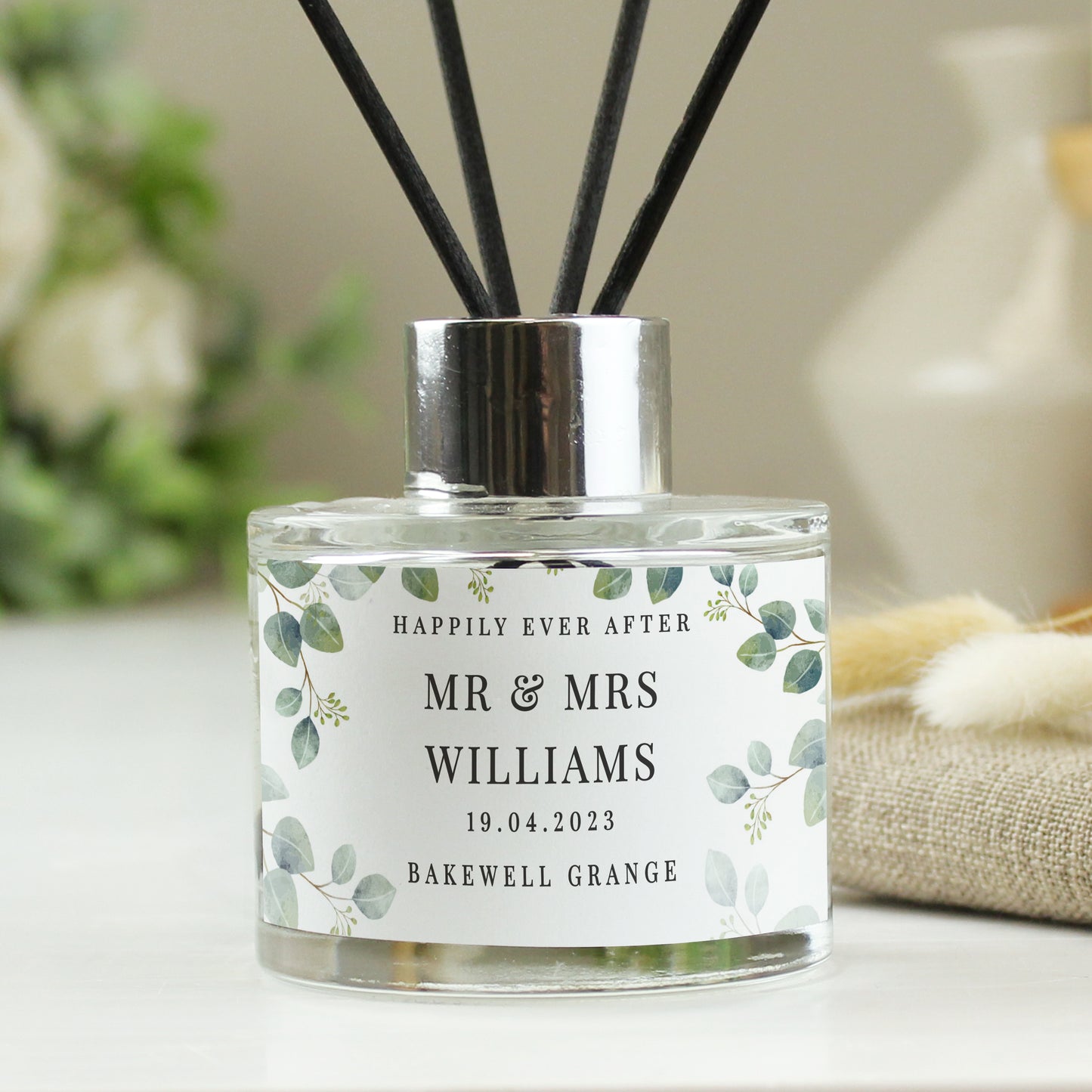 Personalised Botanical Free Text Reed Diffuser