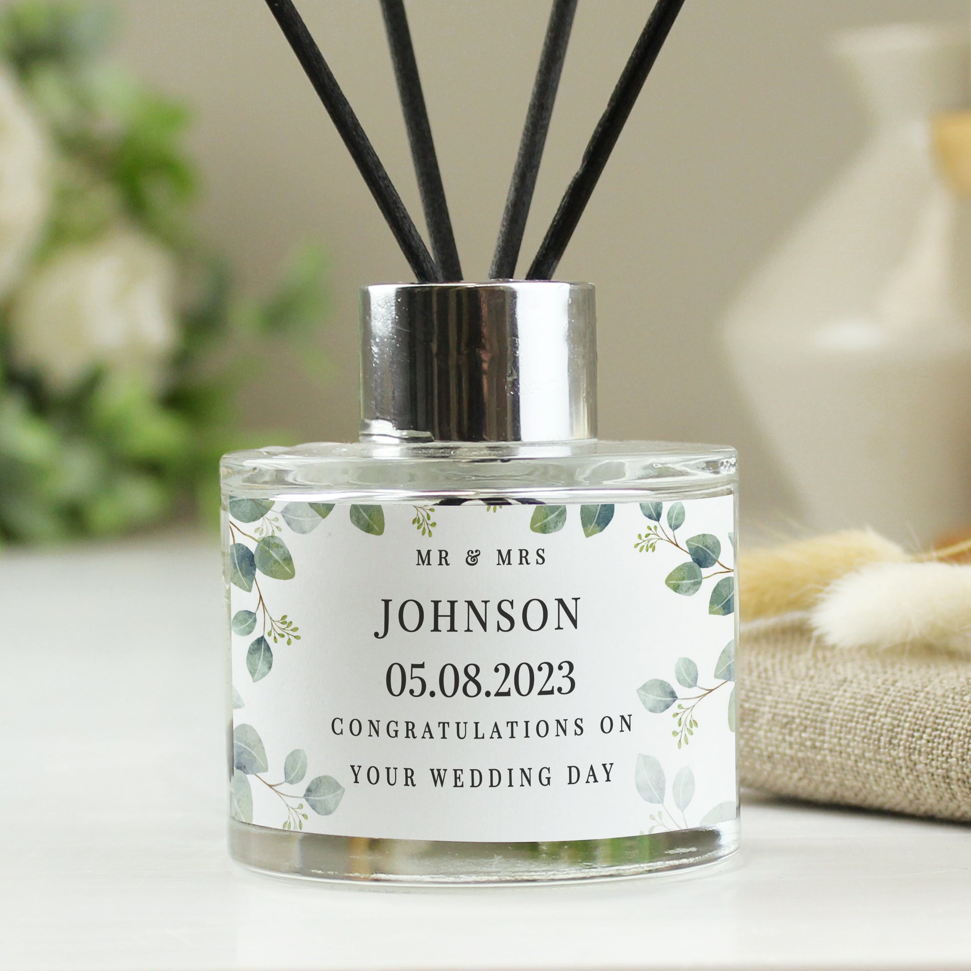 Personalised Botanical Free Text Reed Diffuser