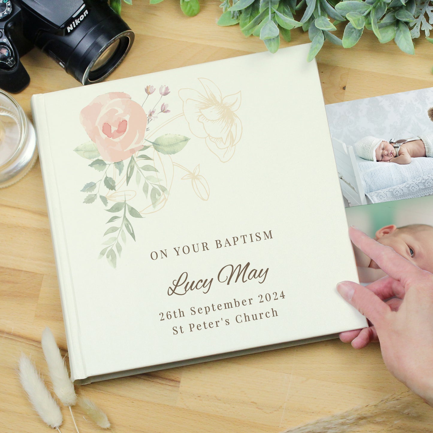 Personalised Floral Square Photo Album