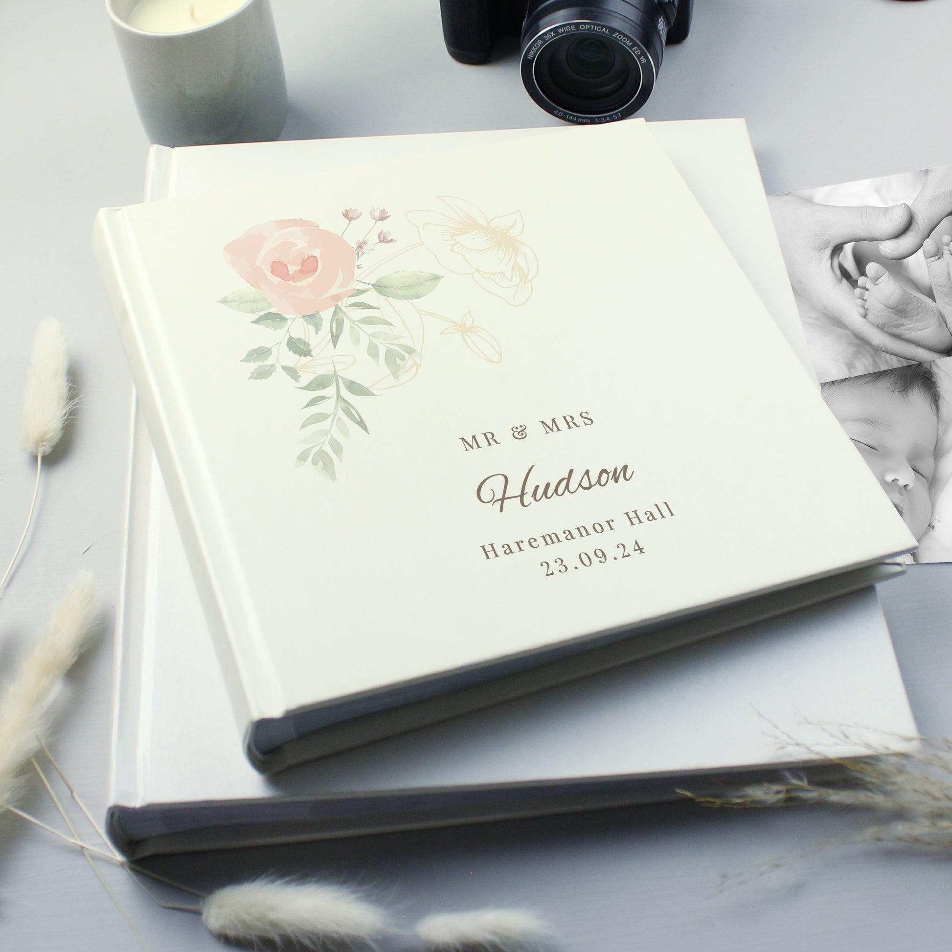 Personalised Floral Square Photo Album