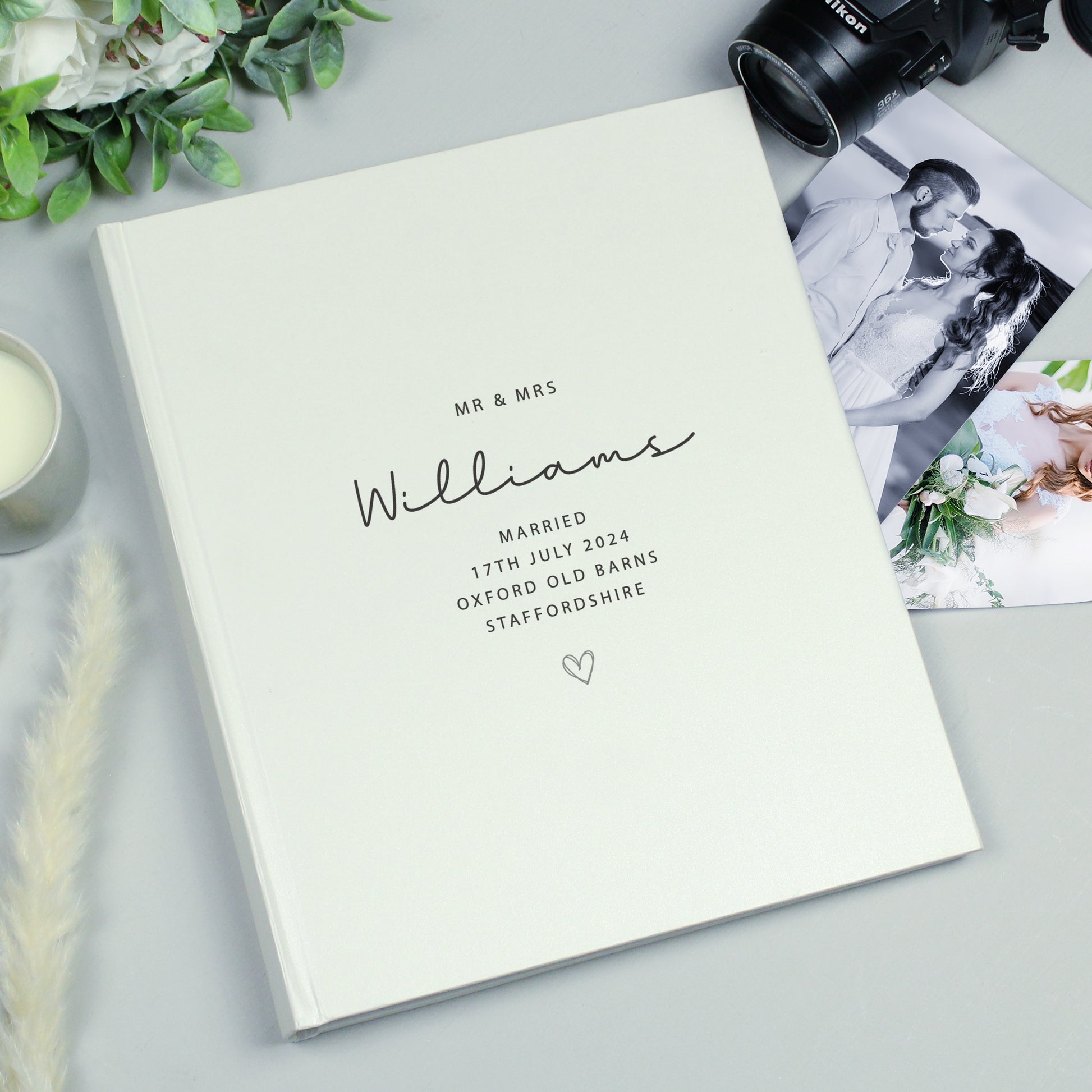 Personalised Wedding & Anniversary Photo Album - Heart