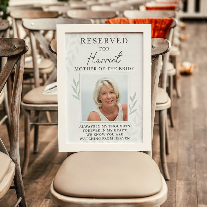 Personalised Reserved For Wedding Memorial Photo Framed Print - A3 White