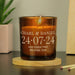 Personalised Wedding Amber Glass Candle