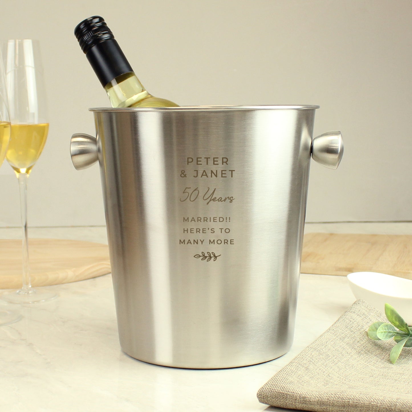 Personalised Custom Stainless Steel Ice Bucket