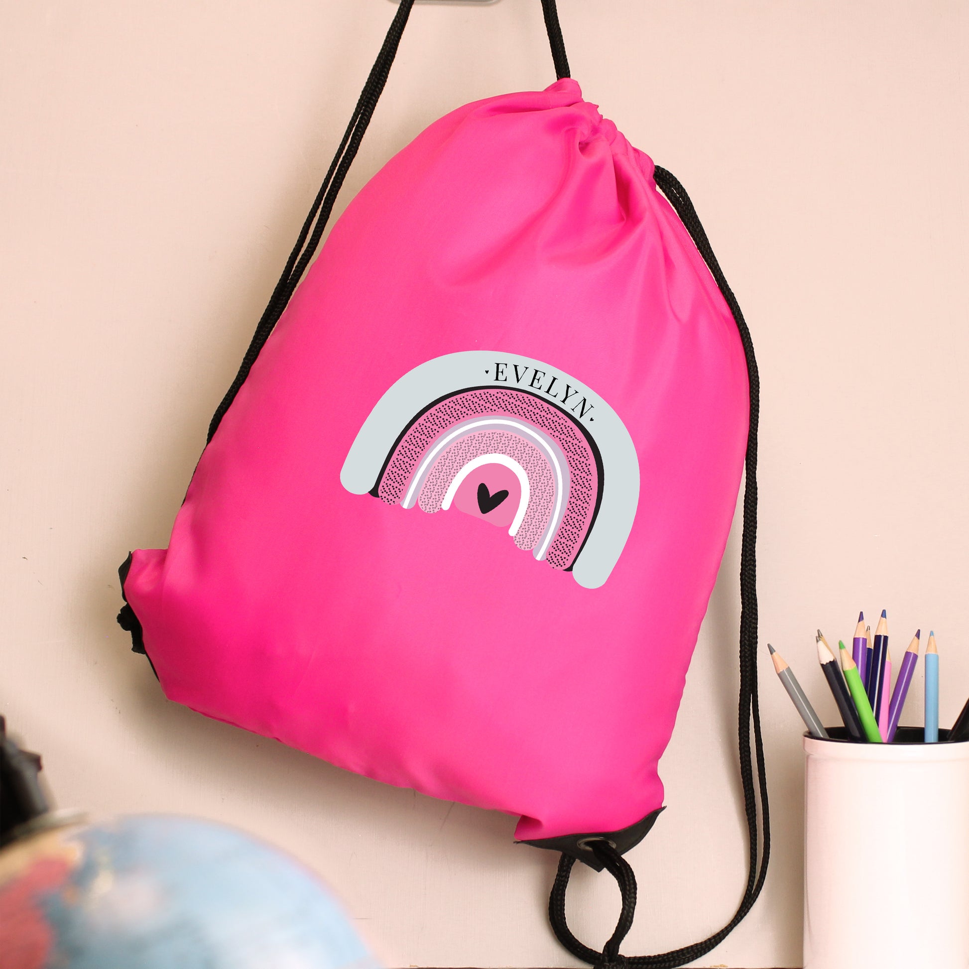 Personalised Rainbow Pink Kit Bag