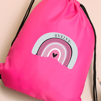 Personalised Rainbow Pink Kit Bag