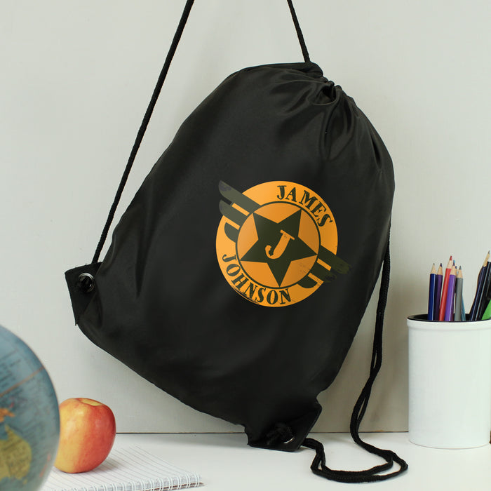 Personalised Badge Black Swim & Kit Bag