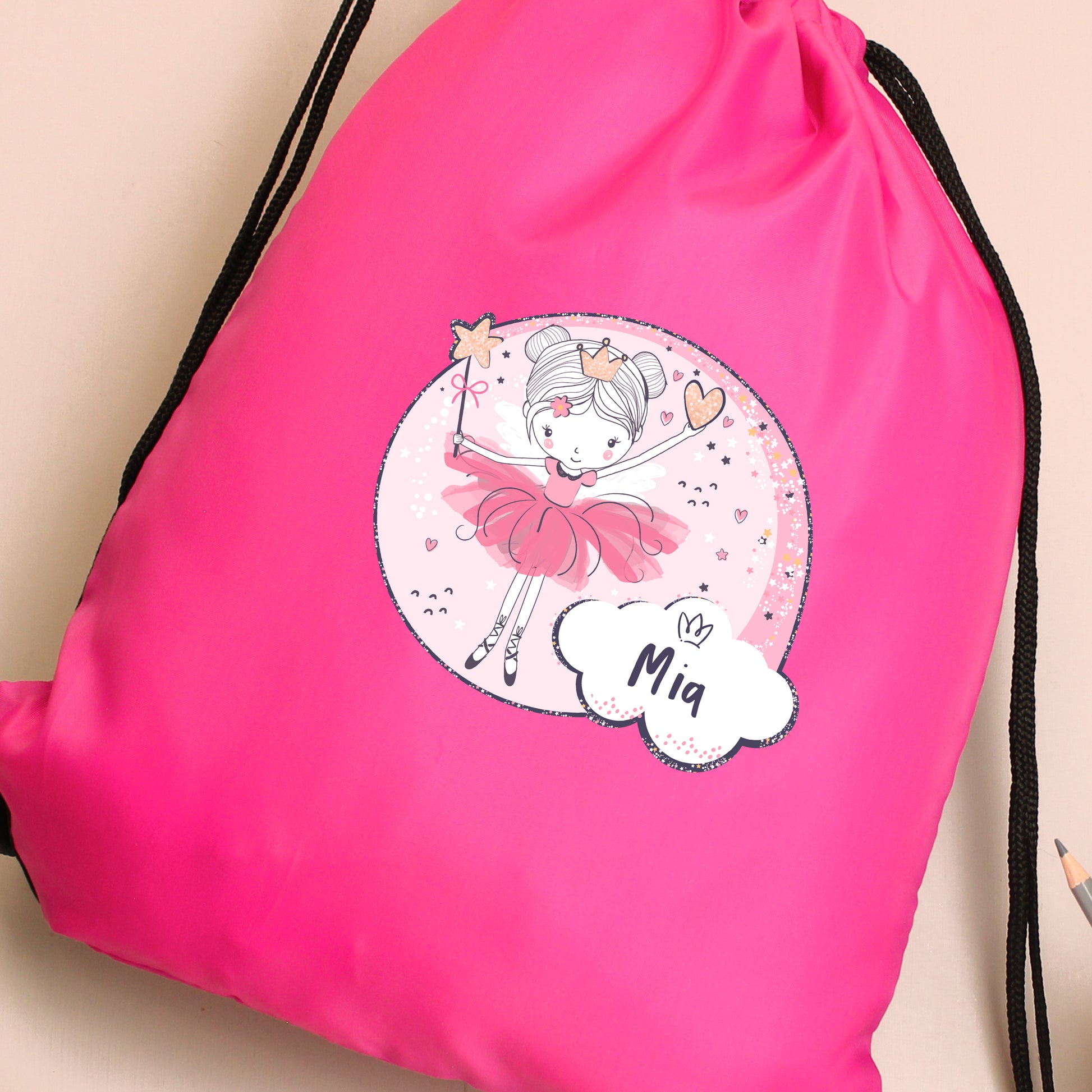 Personalised Fairy Pink Swim & Kit Bag