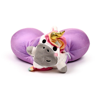 Swapseazzz Adoracorns Unicorn 2-in-1 Plush Travel Pillow & Toy