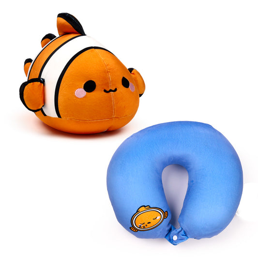 Swapseazzz Adoramals Ocean Clownfish 2-in-1 Plush Travel Pillow & Toy