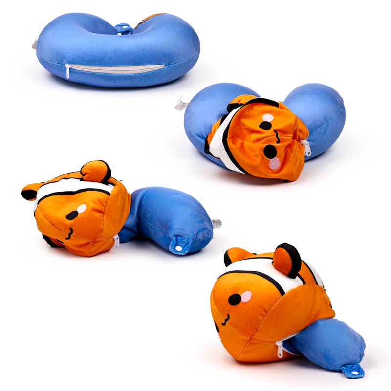 Swapseazzz Adoramals Ocean Clownfish 2-in-1 Plush Travel Pillow & Toy