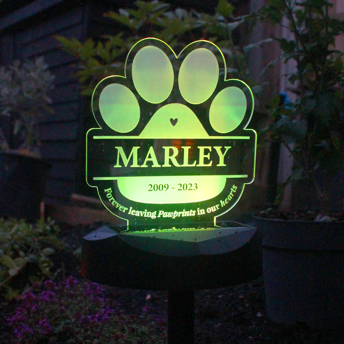 Personalised Pet Memorial Outdoor Solar Light