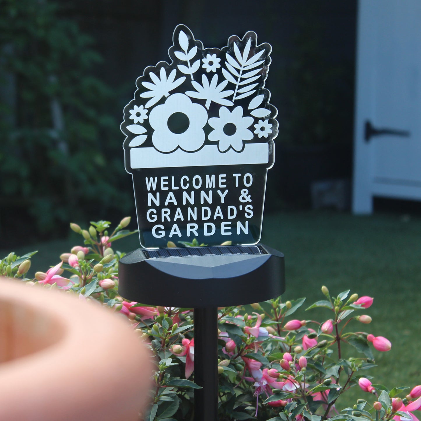 Personalised Plant Pot Outdoor Solar Light