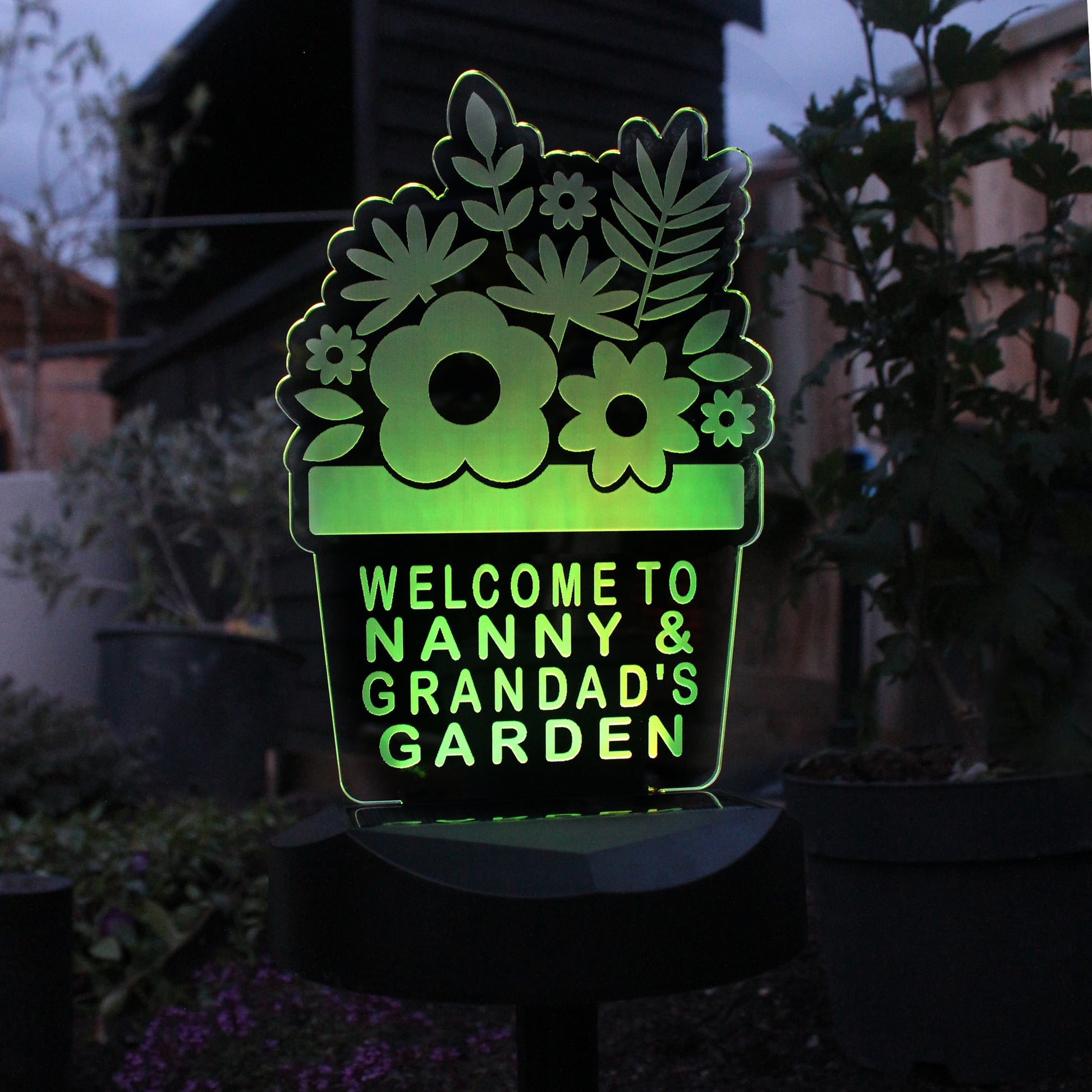 Personalised Plant Pot Outdoor Solar Light