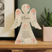 Personalised Floral Memorial Wooden Angel Ornament