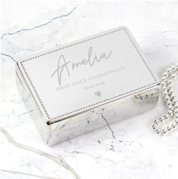 Personalised Engraved First Holy Communion Jewellery Box