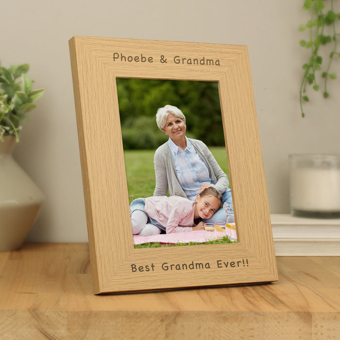 Personalised Custom Oak Finish Photo Frame - 5x7