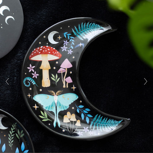 Crescent Moon Dark Forest Print Trinket Dish