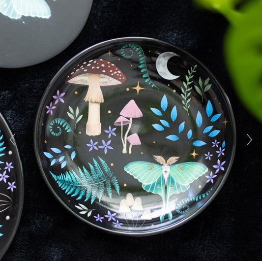 Round Dark Forest Print Trinket Dish