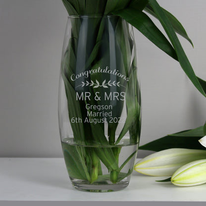 Personalised Elegant Glass Vase