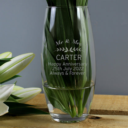 Personalised Elegant Glass Vase