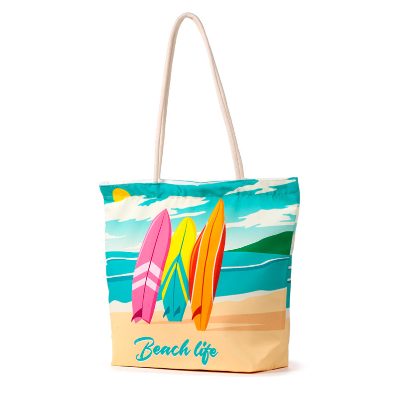 Beach Life Surf Canvas Beach Bag