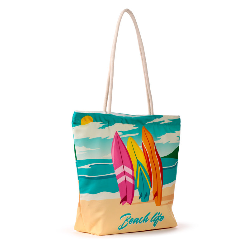 Beach Life Surf Canvas Beach Bag