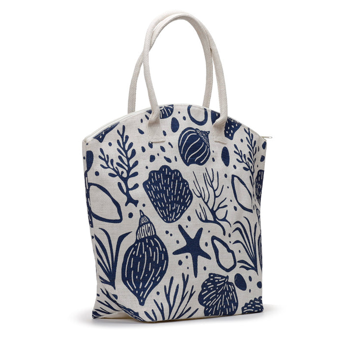 Eco Sealife Seashells Jute Beach Bag