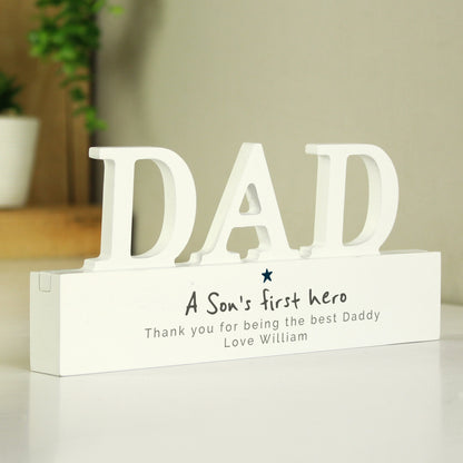 Personalised A Sons First Hero Wooden Dad Ornament