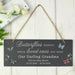 Personalised Memorial Butterflies Appear Slate Hanging Sign Ornament